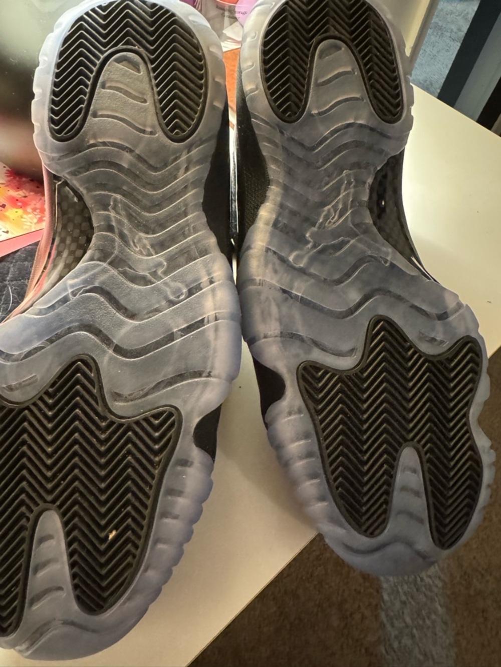Nike Black Men’s High-Top Basketball Sneakers with Icy Outsole (Jordan Dup) - Picture 4 of 4